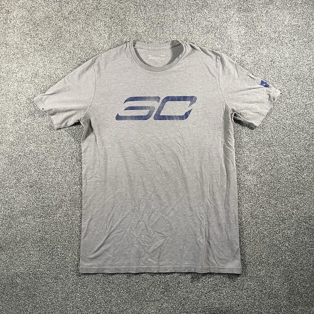 Under Armour Stephen Curry SC30 HeatGear T Shirt Gray Men’s Medium Athletic Logo